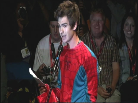 Andrew Garfield Dressed as Spiderman at Comic Con